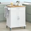 Carrito De Cocina Con Piso De Acero Bambú L66xp46xa91cm