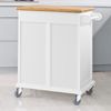 Carrito De Cocina Con Piso De Acero Bambú L66xp46xa91cm