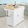 Aparador Con Ruedas  Para La Cocina H91 X L106 X P46 Cm Blanco