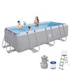 Piscina Tubular Avenli Steelsuper Frame Rectangular Pool Set. Capacidad 8870l, Con Depuradora Y Escalera.