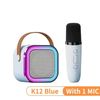 Veanxin Máquina De Karaoke Infantil Bluetooth K12 Portátil Con Micrófonos Inalámbricos - Azul