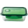 Fiambrera Hermetica Rectangular 640ml San Ignacio Vitoria De Borosilicato En Color Verde