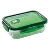 Fiambrera Hermetica Rectangular 1500ml San Ignacio Vitoria De Borosilicato En Color Verde