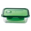 Fiambrera Hermetica Rectangular 1500ml San Ignacio Vitoria De Borosilicato En Color Verde