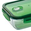 Fiambrera Hermetica Rectangular 1500ml San Ignacio Vitoria De Borosilicato En Color Verde