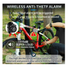 Alarma De Bicicleta Remota Inalámbrica: 115 Db Súper Fuerte Vibración De Bicicleta Sensor De Movimiento Sirena Sistema De Seguridad Antirrobo Alarma De Motocicleta A Prueba De Agua (negro)