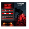 Luz Trasera Inteligente Para Bicicleta Con Intermitentes Y Luz De Freno, Bocina De Alarma Para Bicicleta Con Control Remoto, Encendido/apagado Automático, Recargable, Resistente Al Agua (negro)