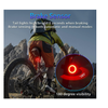 Luz Trasera Inteligente Para Bicicleta, Luz Trasera Cob De Alto Lumen Para Bicicleta, Detección De Freno/detección De Movimiento/detección De Luz/detección De Golpes (negro)