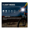 Luz Led Para Bicicleta, Juego De Faros Delanteros Y Traseros Para Bicicleta Y Luces Traseras, Recargable Por Usb, Resistente Al Agua, Luz Led De Aluminio Para Bicicleta (negro)