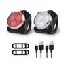 Luces De Bicicleta, Juego De Luces Led Recargables Para Bicicleta - Combinaciones De Luces Traseras Juego De Luces Led Para Bicicleta (4 Opciones De Modo De Luz, 2 Cables Usb) (negro)