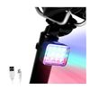 Luces Traseras Para Bicicleta, Luz Trasera Led Rgb Recargable Por Usb Para Bicicleta, 7 Modos De Luz Lámpara De Advertencia Para Casco Impermeable, Luz Trasera De Freno De Bicicleta De Advertencia De Seguridad(negro)