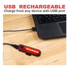 Luz De Bicicleta 4 Piezas De Luz Led Para Bicicleta Recargable Por Usb, Luz Trasera Y Delantera Para Bicicleta, Faro Y Luz Trasera Impermeables Para Bicicleta, 4 Cables Usb Incluidos (rojo)