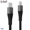 A-bst Cable 1m Usb Tipo C Lightning 8p Carga+datos Certificado Mfi Negro Compatible Con Iphone 13 12 11