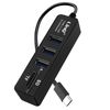 Hub Usb-c 5 En 1 Con 3 Puertos Usb Y Lector Sd / Micro-sd Linq Negro