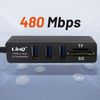 Hub Usb-c 5 En 1 Con 3 Puertos Usb Y Lector Sd / Micro-sd Linq Negro