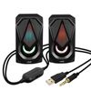 Altavoces Cable Jack 3,5mm + Usb 3w X 2 Led Rvb Botón Integrado Linq A4000 Negro