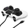 Mando Ps4 / Pc Por Cable Usb Sixaxis Vibración De Linq - Negro Y Blanco