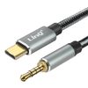 Cable De Audio De Nylon Trenzado 1,5m Linq Negro Usb-c A Jack 3,5mm Macho