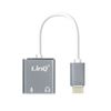 Adaptador Audio Usb-c A 2x Jack 3,5mm Hembra Micrófono + Cascos Linq - Gris