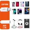 Adaptador Lightning Macho A Jack 3.5mm Hembra Conexión Bluetooth Linq Blanco