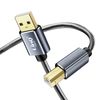 Cable Usb-a 2.0 A Usb-b 2.0 Trasferencia Rápida Estable Nilon Trenzado 1,5m Linq