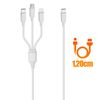 Cable Usb-c 3 En 1 A Micro-usb Iphone Lightning Usb Tipo C Pd 20w Linq Blanco