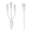 Cable Usb 3 En 1 A Micro-usb Iphone Lightning Usb Tipo C 5a Linq Blanco