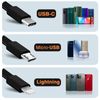 Powerbank 15 000mah Charge Inalámbrico + Usb / Usb-c + Multi-cables Linq Negro