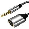 Adaptador Audio Jack 3.5mm A Doble Jack 3.5mm Hembra Casco + Micro Linq