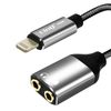 Adaptador Audio Lightning A Doble Jack 3.5mm Hembra Casco + Micro Linq