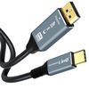 Cable Vídeo 8k Usb Tipo C A Displayport Macho Gran Resolución 1,8m Linq Negro