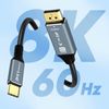 Cable Vídeo 8k Usb Tipo C A Displayport Macho Gran Resolución 1,8m Linq Negro