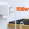 Cargador Pared 108w Puerto Usb C Power Delivery Puerto Usb 2m Cable Linq Blanco