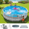 Piscina Desmontable Intex Prism Frame Clearview + Depuradora De Cartucho Ventana Panorámica