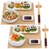 Set Sushi De 12 Piezas (porcelana + Bambu + Madera) Bergner Colección Foodies