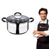 Cacerola Acero Inoxidable Masterpro 24x12cm 5l Acer.inox 18/10 Apta Todo Tipo De Cocinas