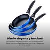 Set 3pc Sarten (16+20+24cm) Aluminio Prensado Ind Azul Navy Paradise