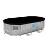 Piscina Desmontable Tubular Bestway Power Steel Diseño Piedra 427x250x100 Cm Depuradora Cartucho De 2.006 L/h Cobertor Y Escalera