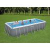 Piscina Tubular Rectangular Bestway Power Steel 640x274x132 Cm Depuradora De Arena Escalera, Cobertor Y Dispensador Color Gris