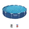 Piscina Desmontable Tubular Bestway Steel Pro 396x84 Cm Con Revestimiento De Duraplus Y Depuradora Cartucho 2.006 L/h