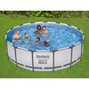 Piscina Tubular Redonda Bestway Steel Pro Max 457x122 Cm Con Depuradora De Cartucho De 3.028 L/h Cobertor Y Escalera Azul