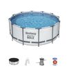 Piscina Desmontable Tubular Bestway Steel Pro Max 366x122 Cm Con Depuradora Cartucho 2.006 L/h Cobertor Y Escalera