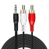 Cable De Audio Jack 3,5mm Macho A 2x Rca Macho 5m Marca Linq - Negro