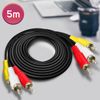 Cable Vídeo 3xrca Macho A 3x Rca Macho 5m Marca Linq - Negro