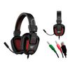 Auriculares Gaming Negro Luz Rgb Roja 2xjack+usb