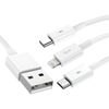 Cable 3 En 1 Usb A Lightning, Usb-c Y Micro-usb 2,5a 15 Metros Baseus Blanco