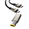 Cable Usb-c A Usb-c Y Toma Cuadrada Lenovo 100w Nylon 2m Baseus Flash Negro