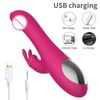 Vibrador Femenino De Conejo Telescópico De Doble Motor De 10 Velocidades (rosa)