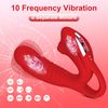 Vibrador De Silicona De Doble Motor, Masajeador Recargable Femenino (rojo)