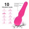 Vibrador De Silicona Inalámbrico A Rayas De 10 Velocidades Para Mujer (rosa)